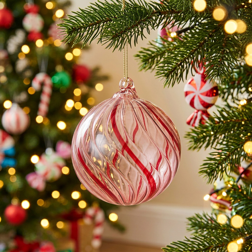 Red and Pink Swirl Bauble Image 3