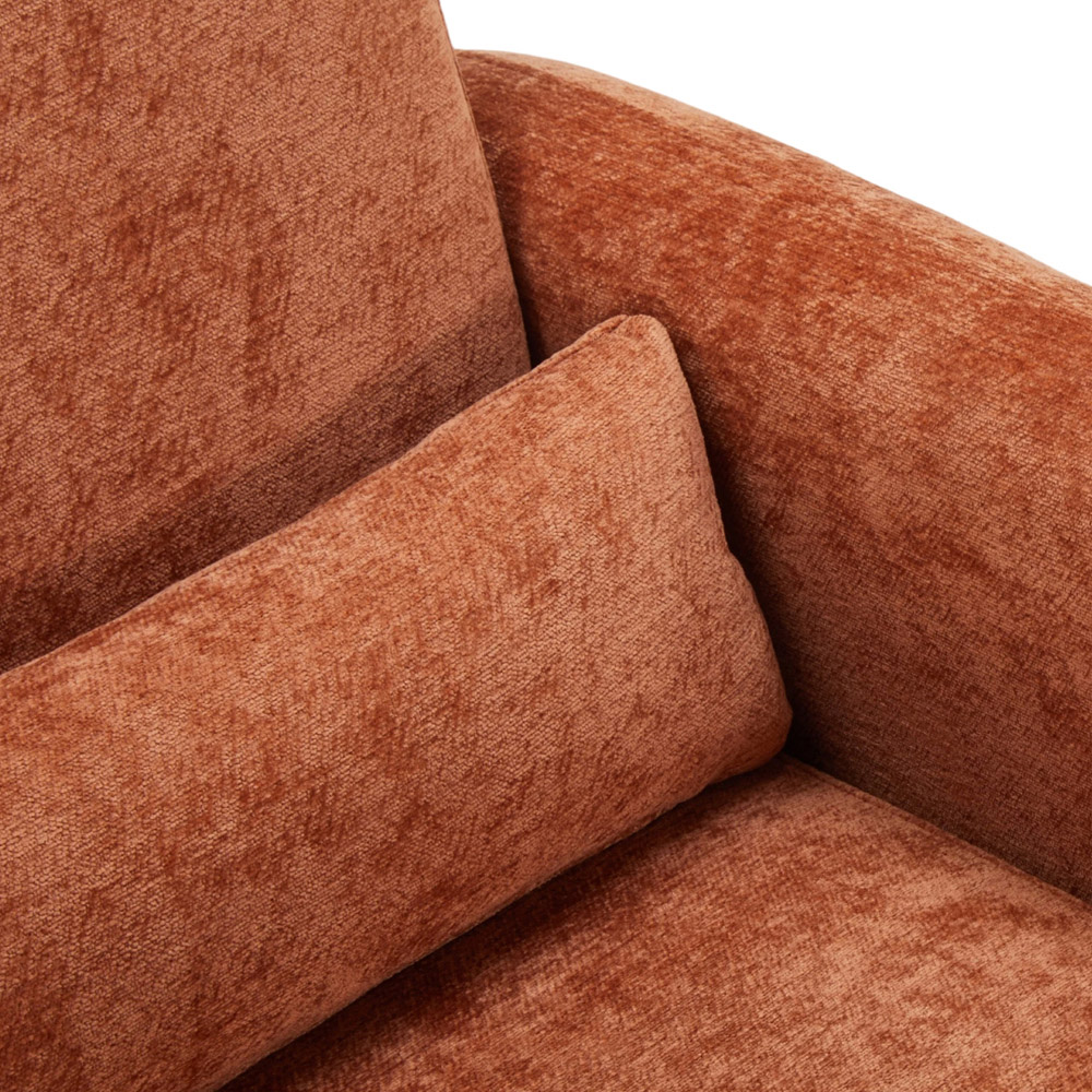 Living and Home Orange Chenille Upholstered Accent Chair with Lumbar Pillow Image 4