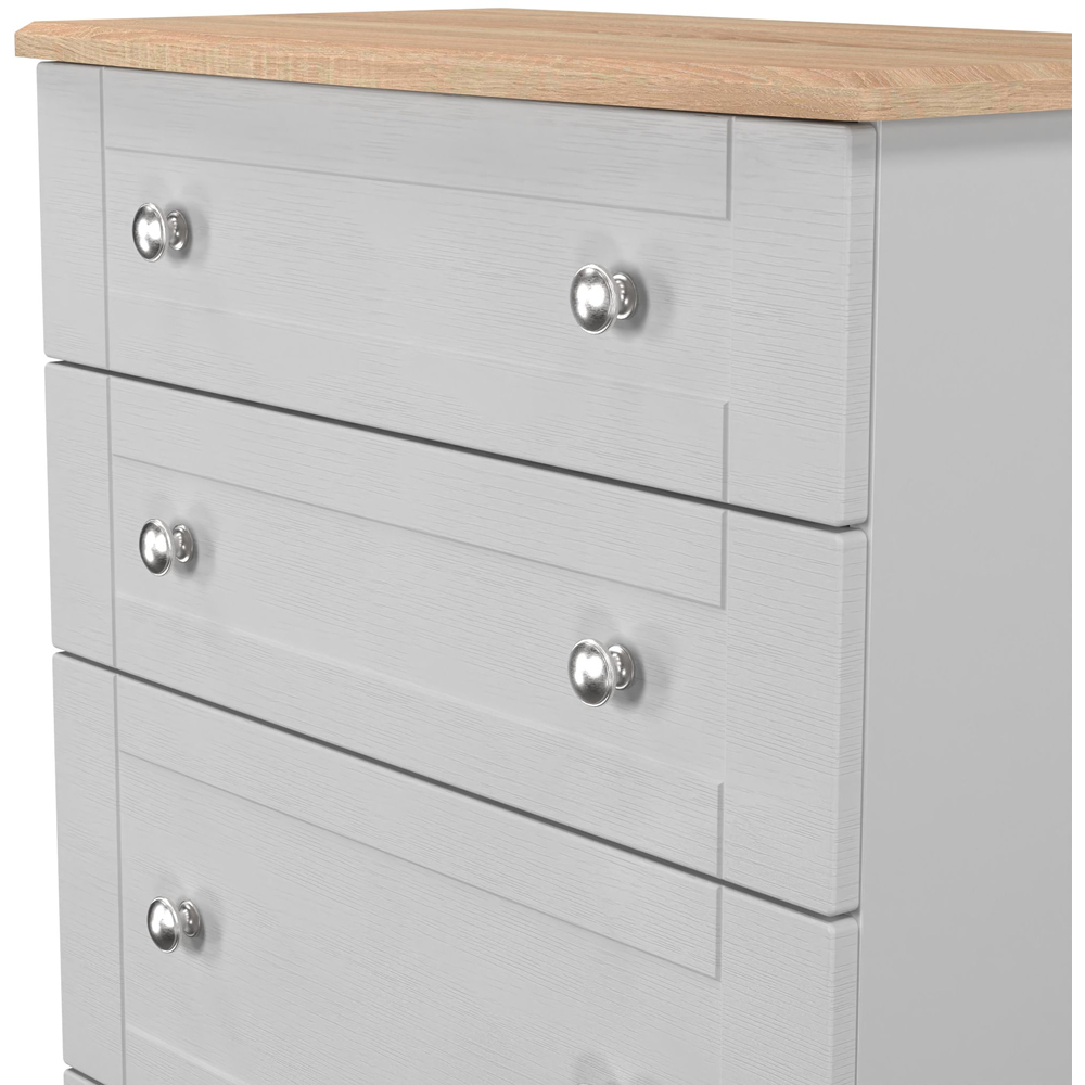 Crowndale Sussex 4 Drawer Grey Ash and Bardolino Oak Deep Chest of Drawers Ready Assembled Image 5