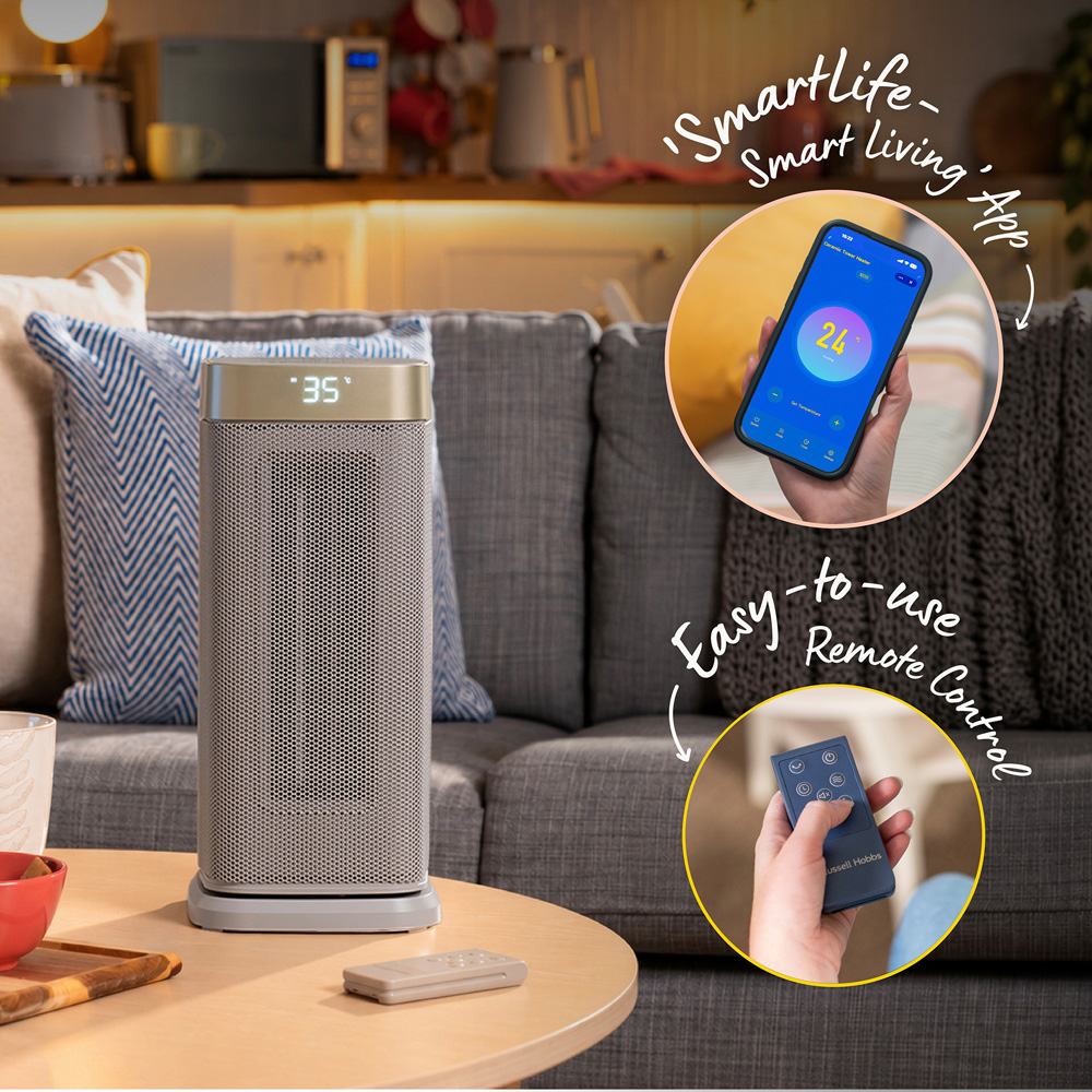 Russell Hobbs RHCTH2002G-SMT Stone and Gold Square Smart Wi-Fi Enabled Ceramic Heater 2000W Image 5