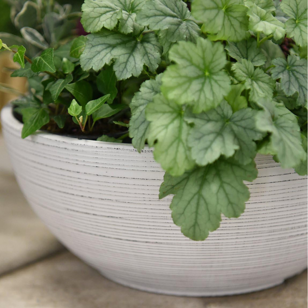 Garden Gear Light Grey Bayadere Bowl Planter Image 3