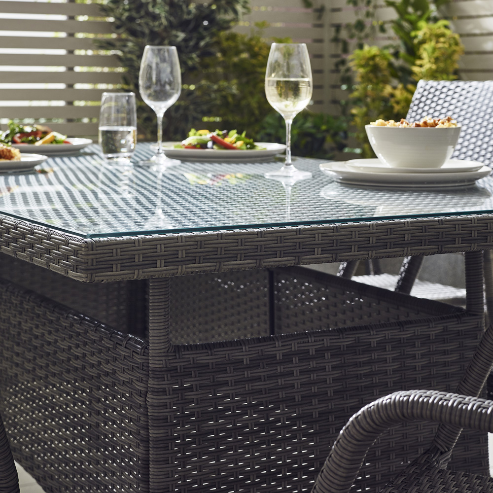 Furniturebox Dominica 6 Seater Garden Dining Set Grey Image 2