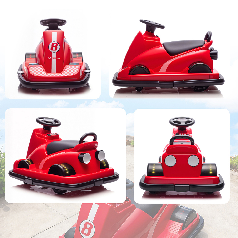 Tommy Toys Kids Red 360 Degree Rotating Electric Bumper Car with LED Image 3