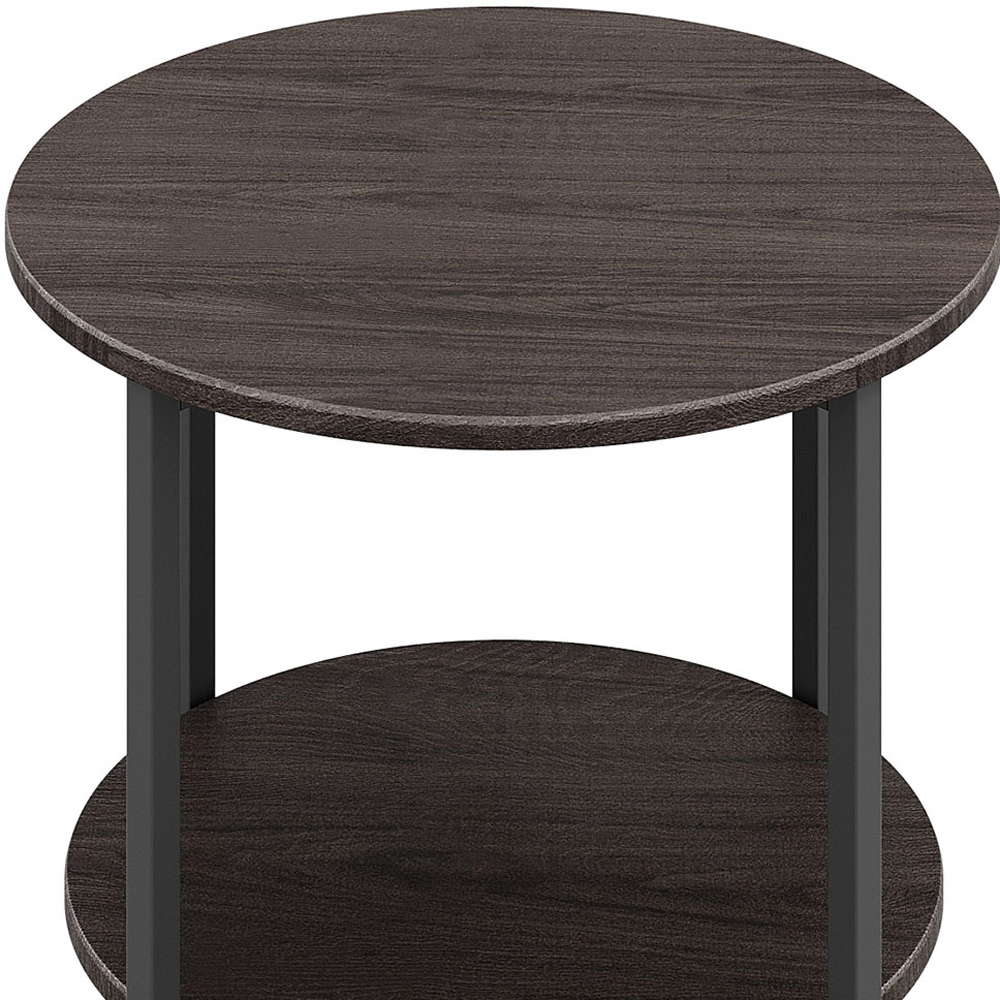 Living and Home 2 Tier Brown Round Coffee Table Image 3
