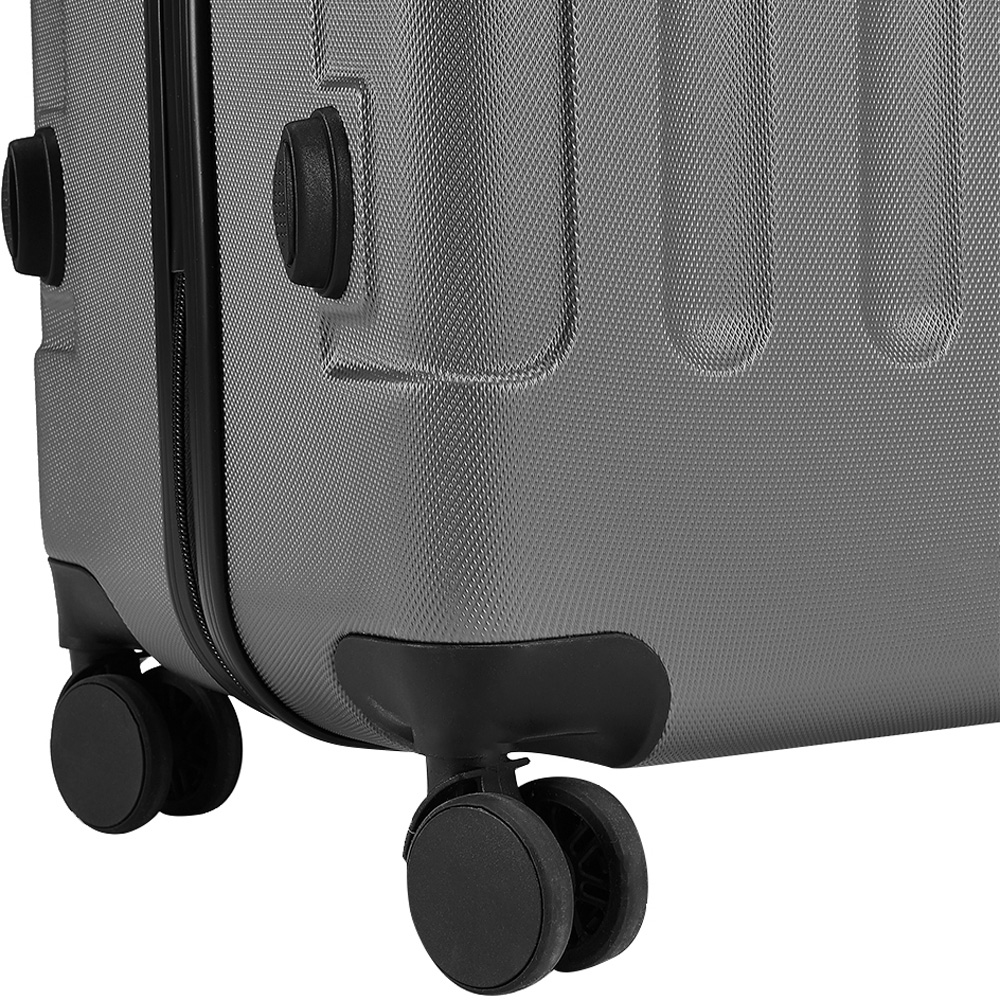 H&O Direct Medium Silver Hardside Suitcase Image 5