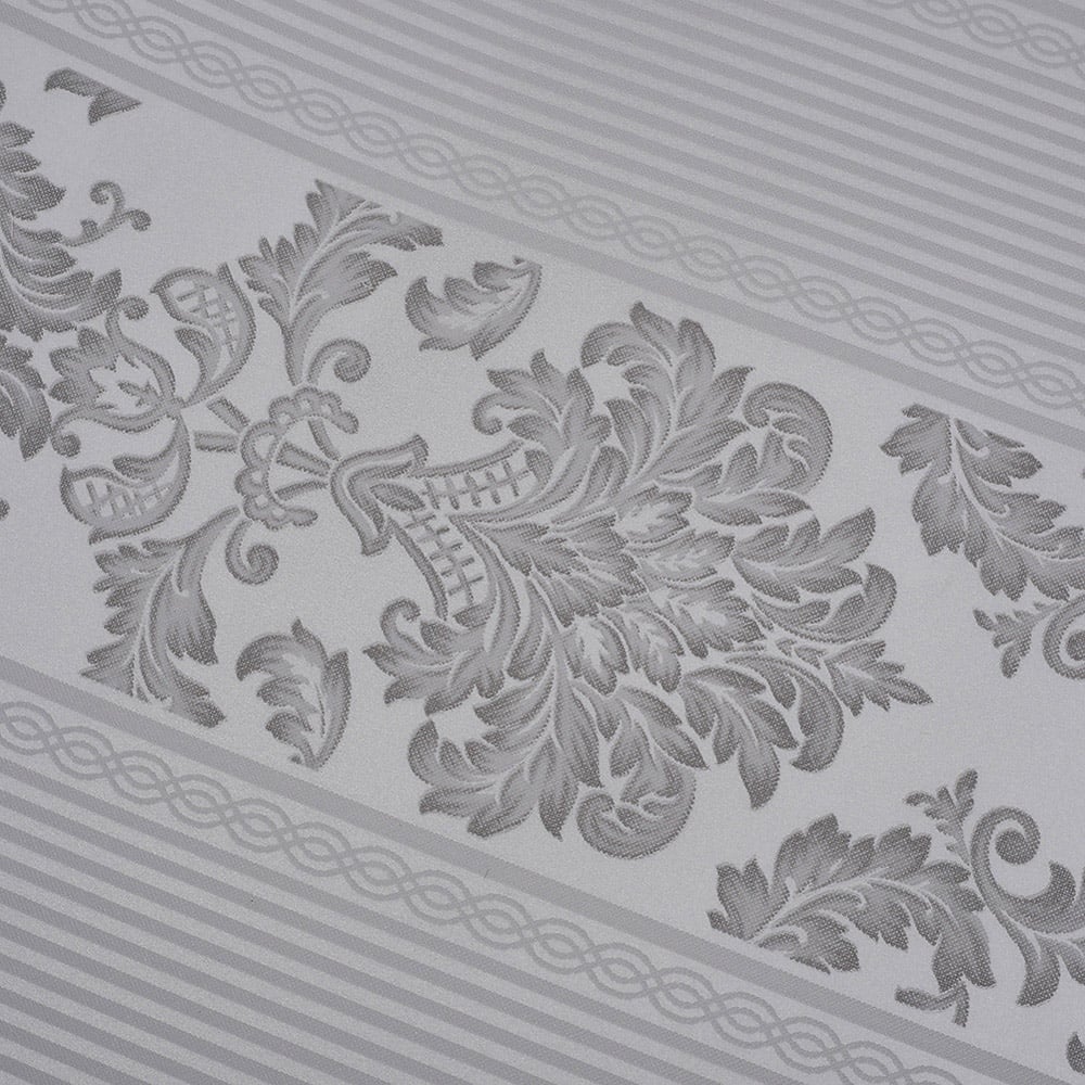 Living and Home Silver Grey Eco Friendly Fabric Wallpaper Image 1