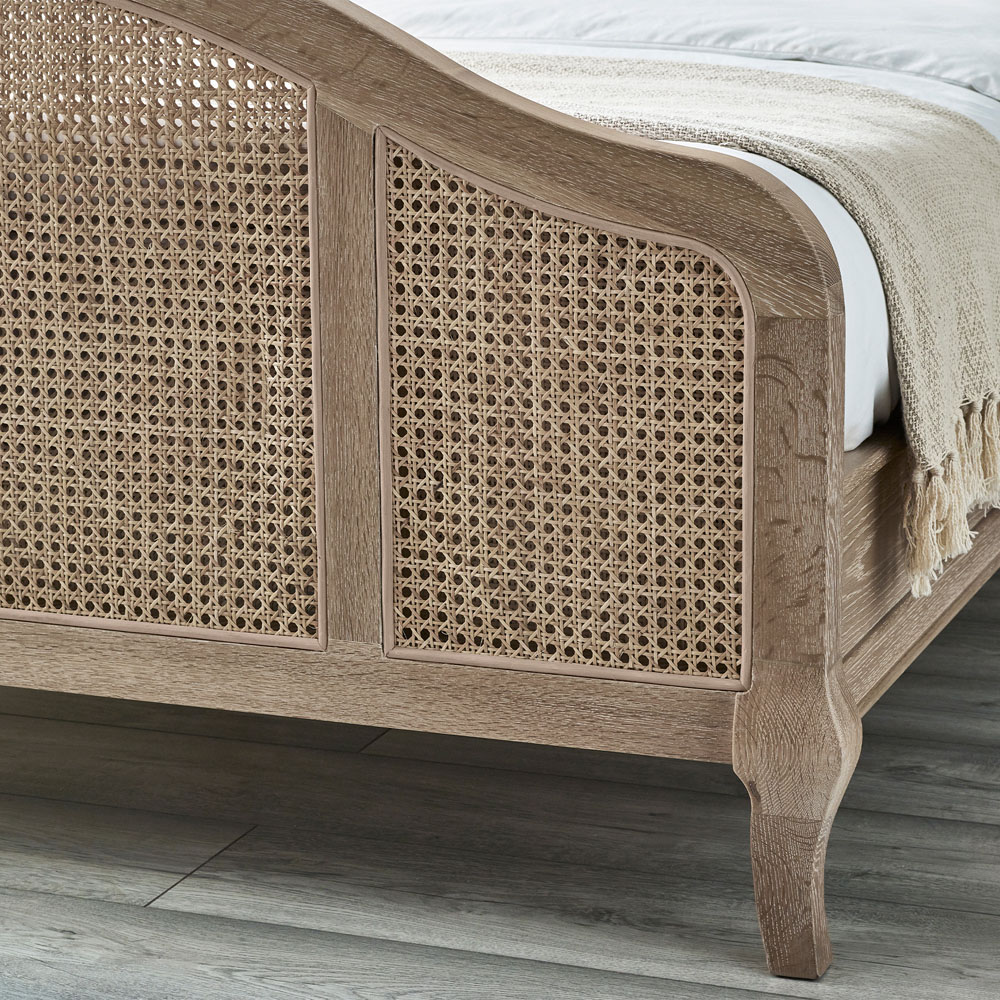Julian Bowen Fleur King Size Rattan Light Oak Bed Image 8