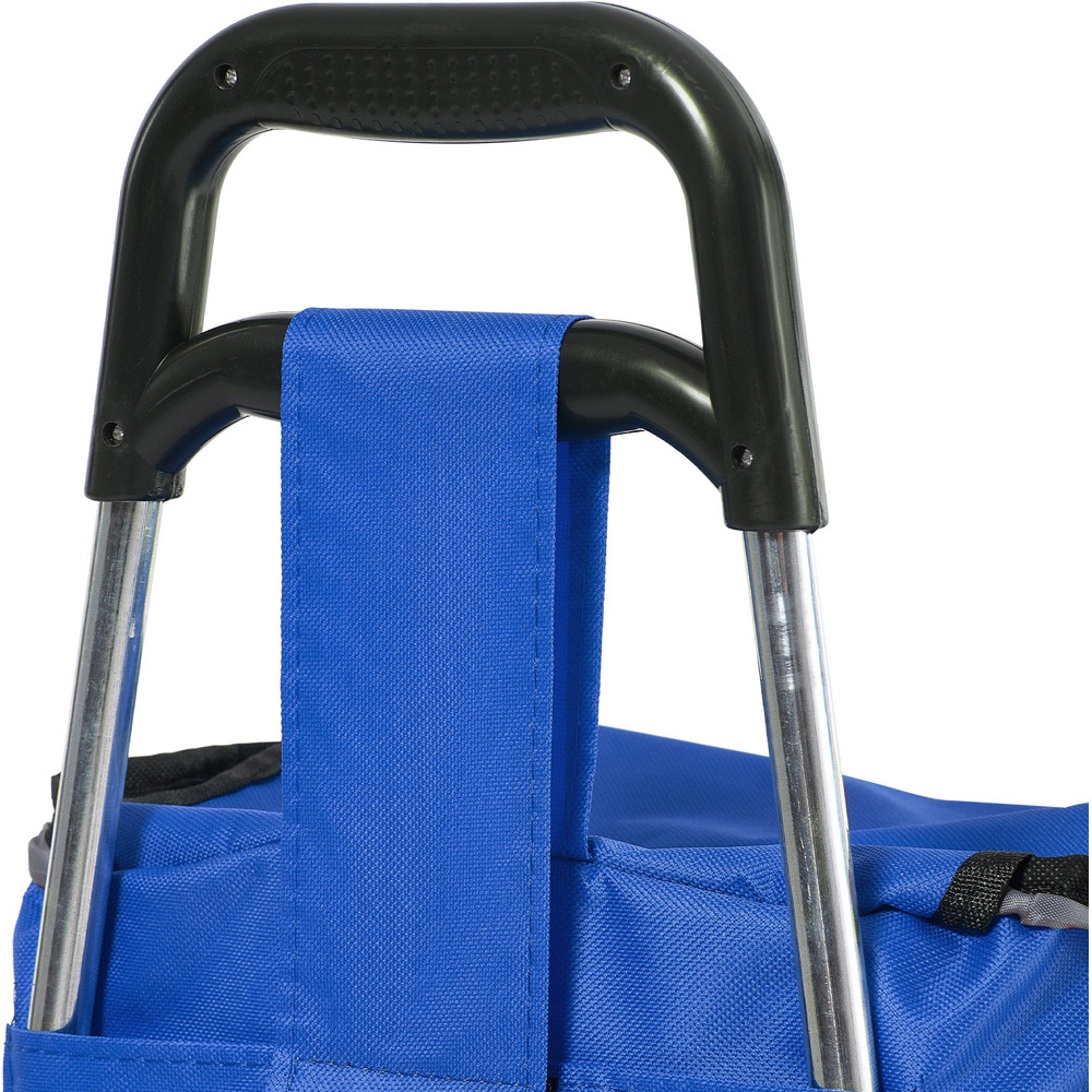 Living and Home Blue Foldable Shopping Cart with 2 Wheels Image 5
