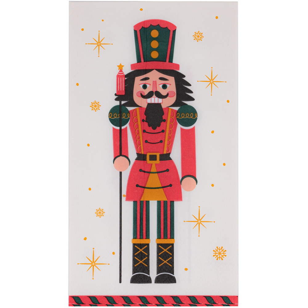 Pack of 16 Nutcracker Napkins - White Image 2
