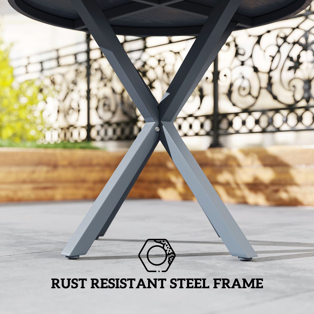Outsunny 4 Seater Wood Effect Top Garden Table Image 7