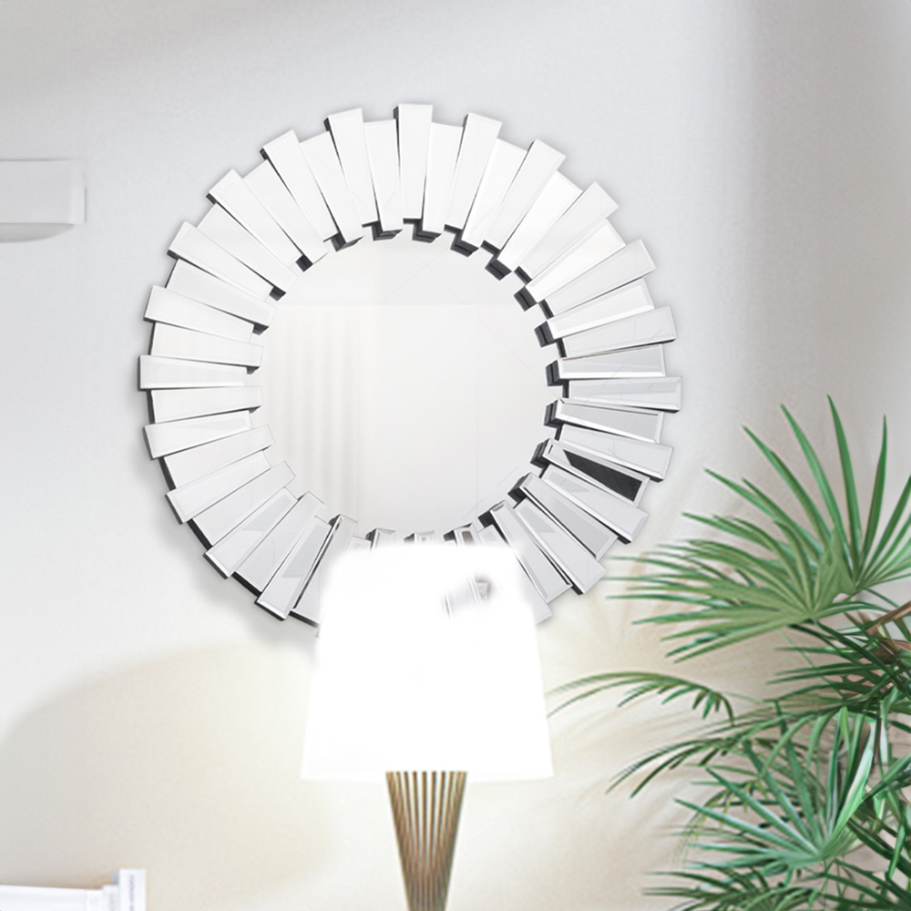 Comfy Living 3D Sunburst Round Mirror 60cm Image 2