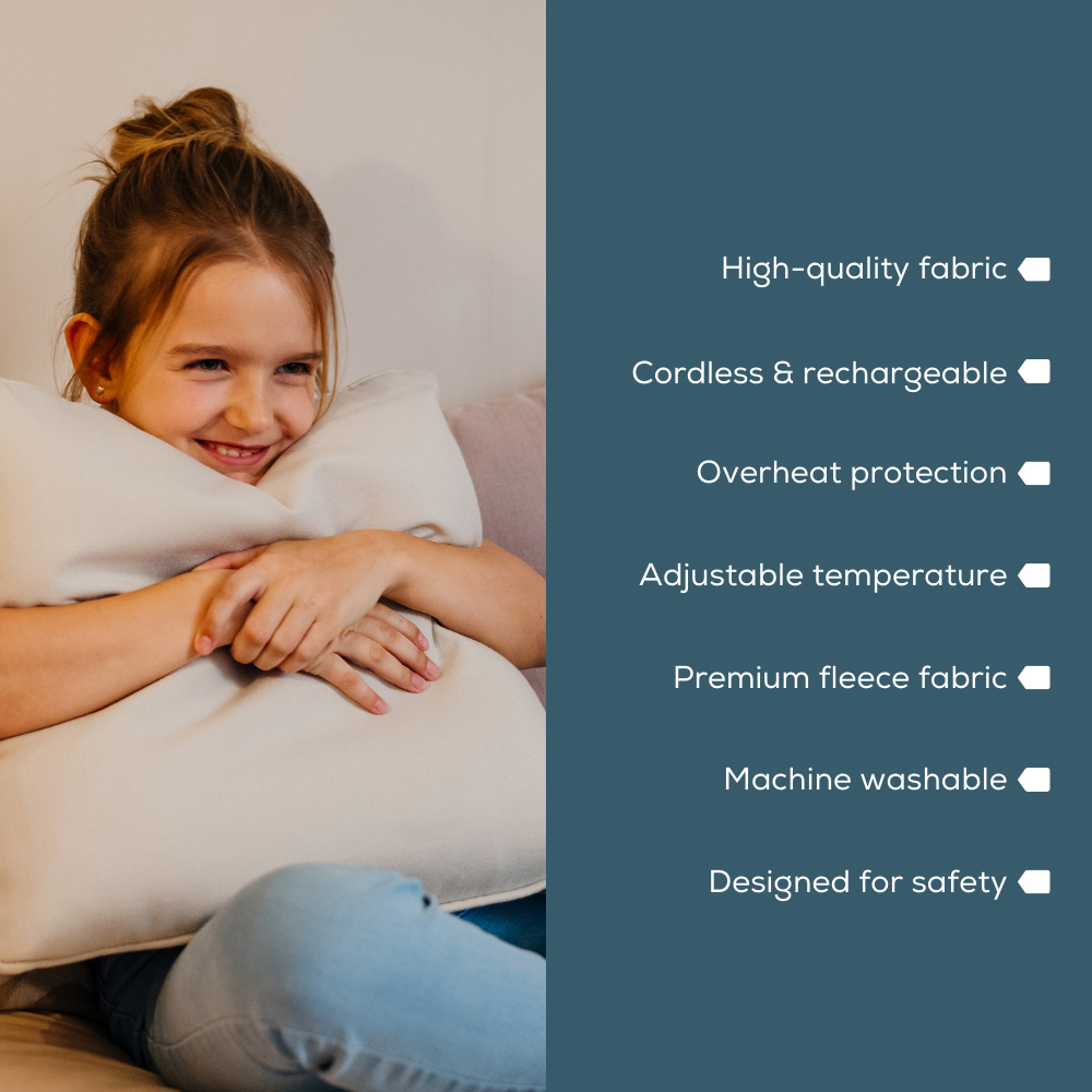 Beurer Cordless Shiatsu Cream and Grey Massage Cushion with Heat Image 7
