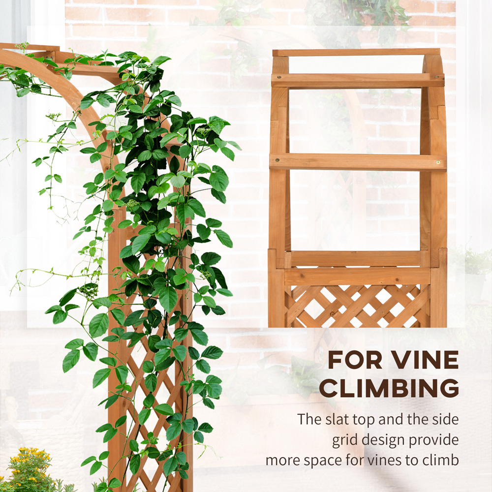Outsunny Brown Wooden Raised Garden Bed with Trellis 152 x 36 x 83cm Image 8