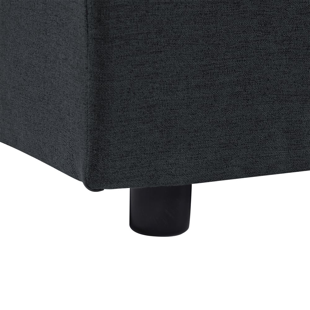 Furniture One 3 Seater Dark Grey Linen Corner Storage Sofa Bed Image 5