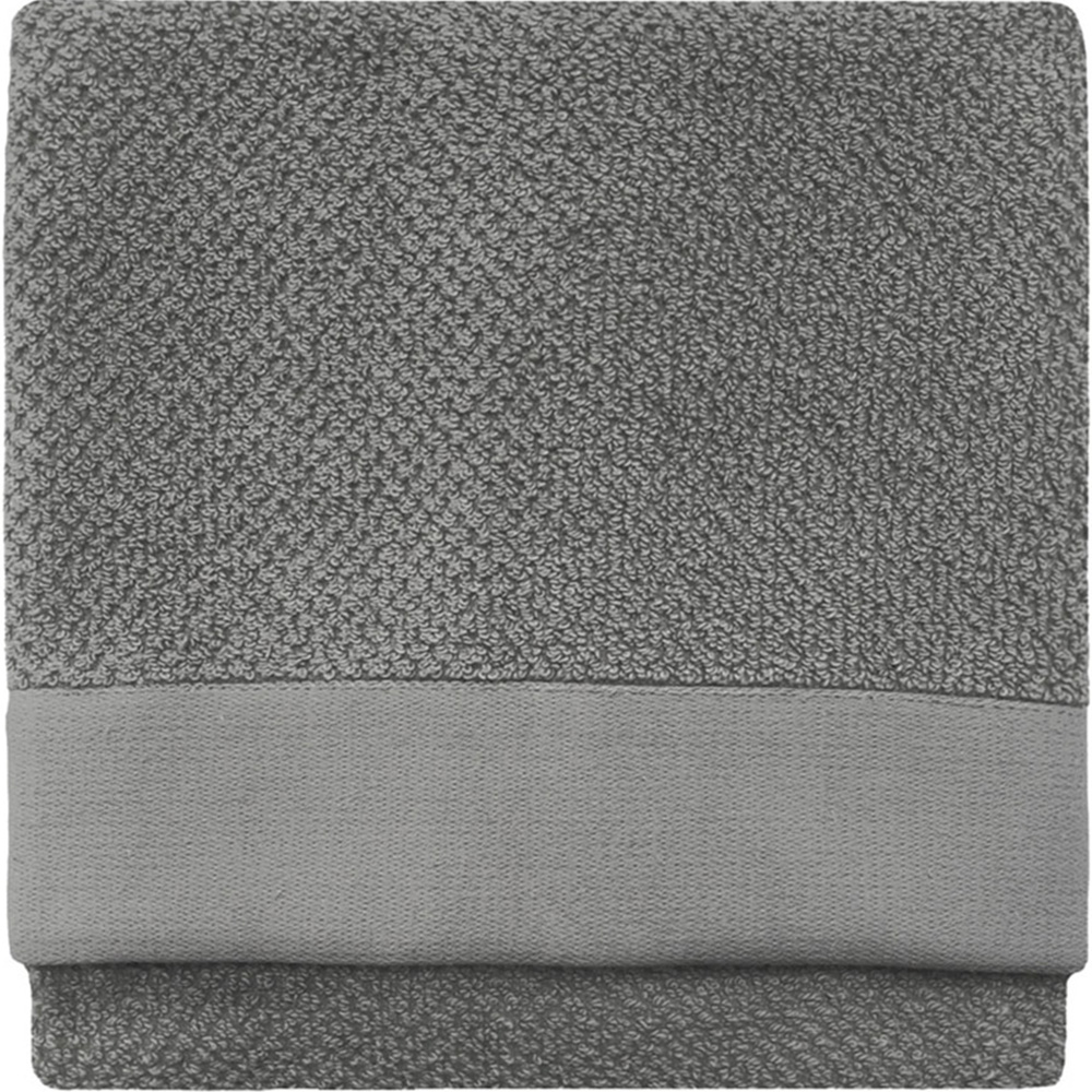 furn. Textured Cotton Cool Grey Bath Sheet Image 1