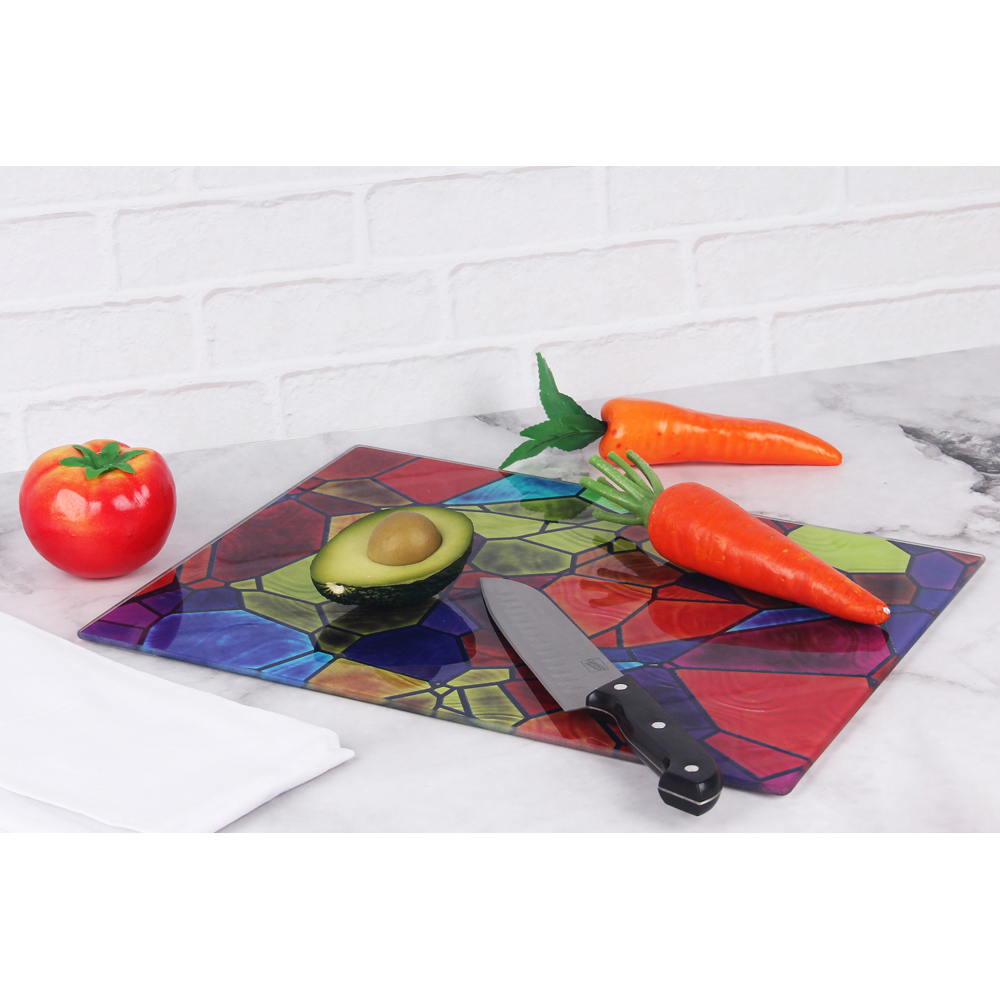Avilo Multicolour Glass Cutting Board Image 4