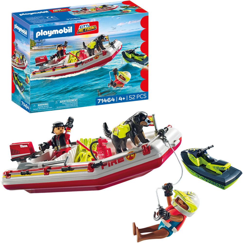 Playmobil Fireboat with Aqua Scooter Playset 52 Piece Image 3