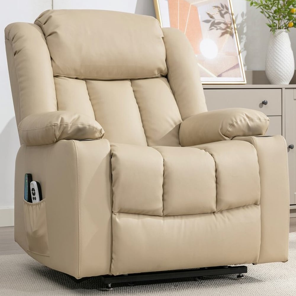 Artemis Home Sheridan Cream Massage and Heat Electric Recliner Chair Image 1