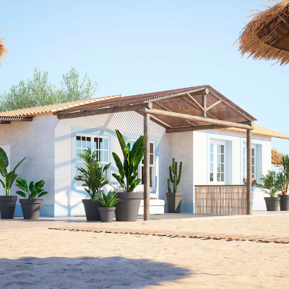 Artevasi Capri Anthracite Round Plastic Plant Pot 35cm Image 4