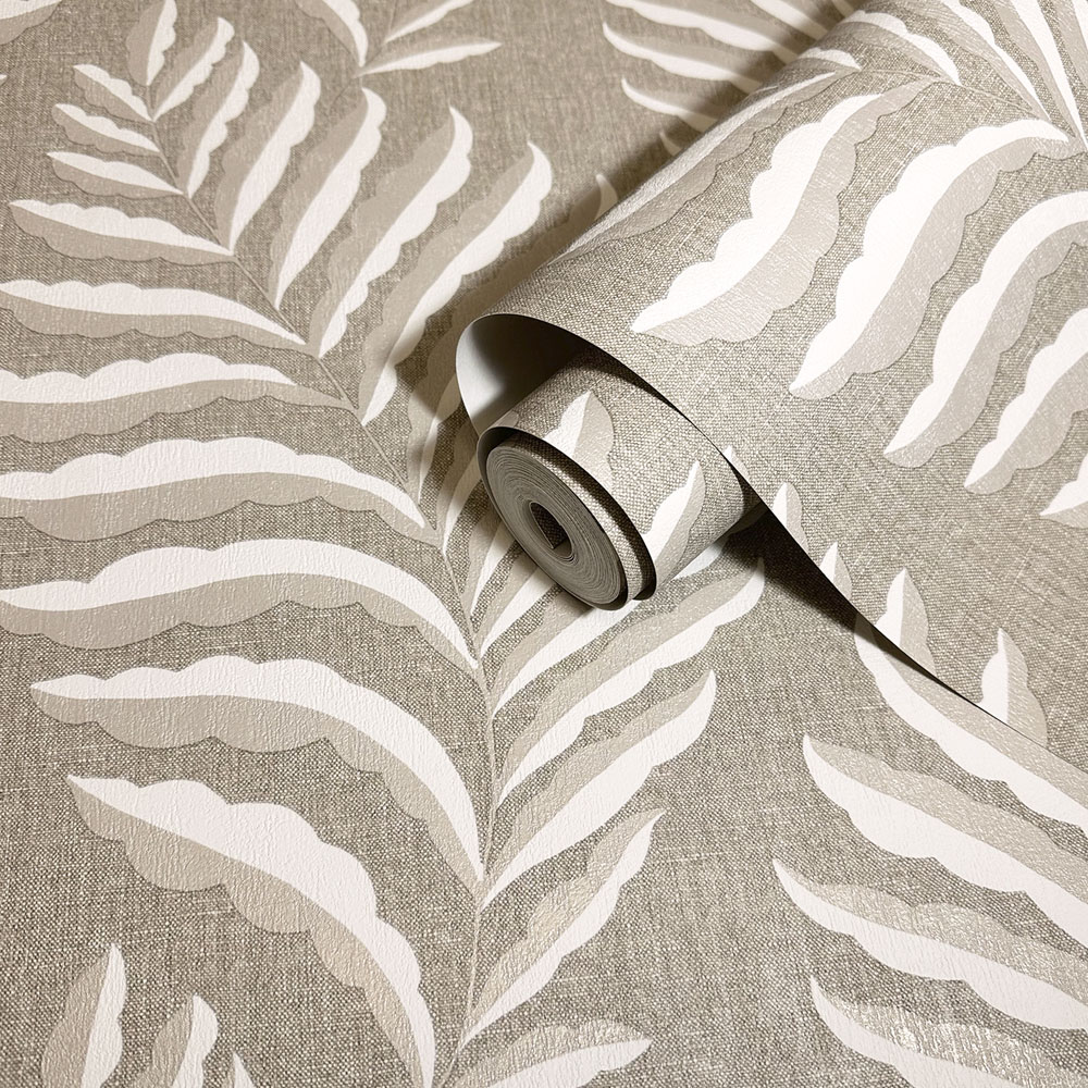 Belgravia Decor Langdale Leaf Beige Wallpaper Image 3