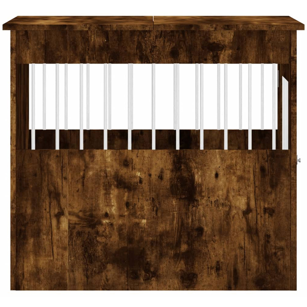 vidaXL Smoked Oak Processed Wood Dog Crate Furniture 64.5 x 80 x 71cm Image 7