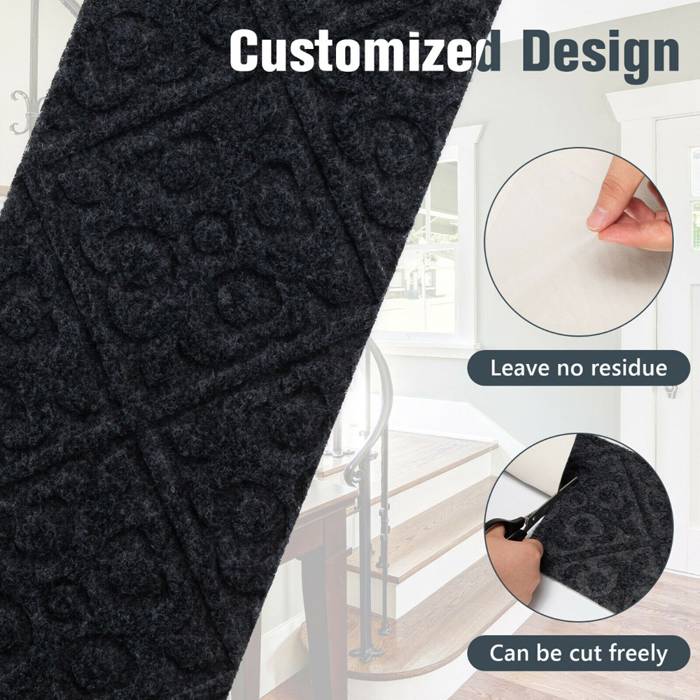 Costway Grey Non Slip Reusable Stair Mat 20 x 76cm Image 8
