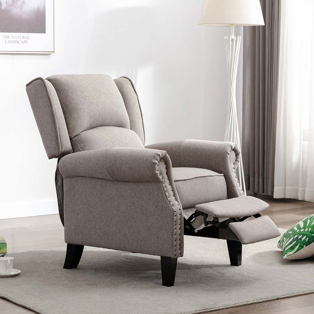 Furniture Online Charlotte Pumice Modern Pushback Recliner Chair Image 6
