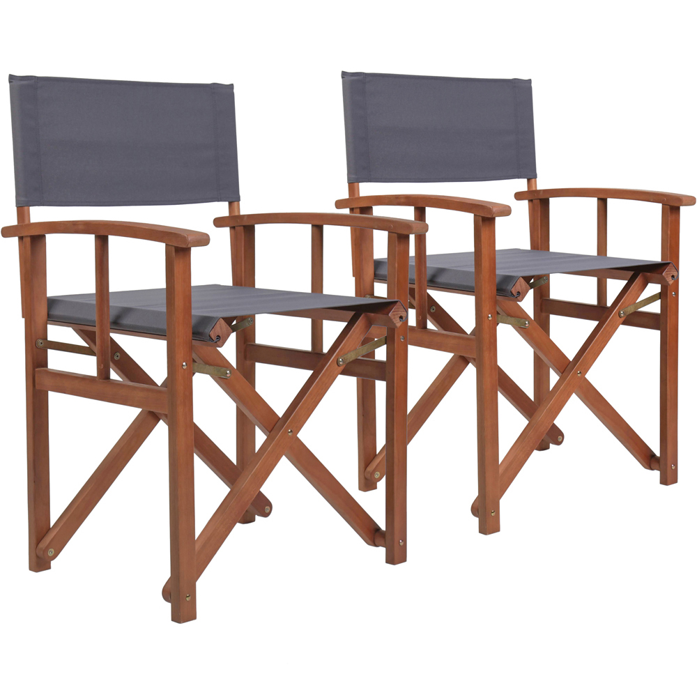 Charles Bentley Set of 2 Grey Directors Chair Image 2