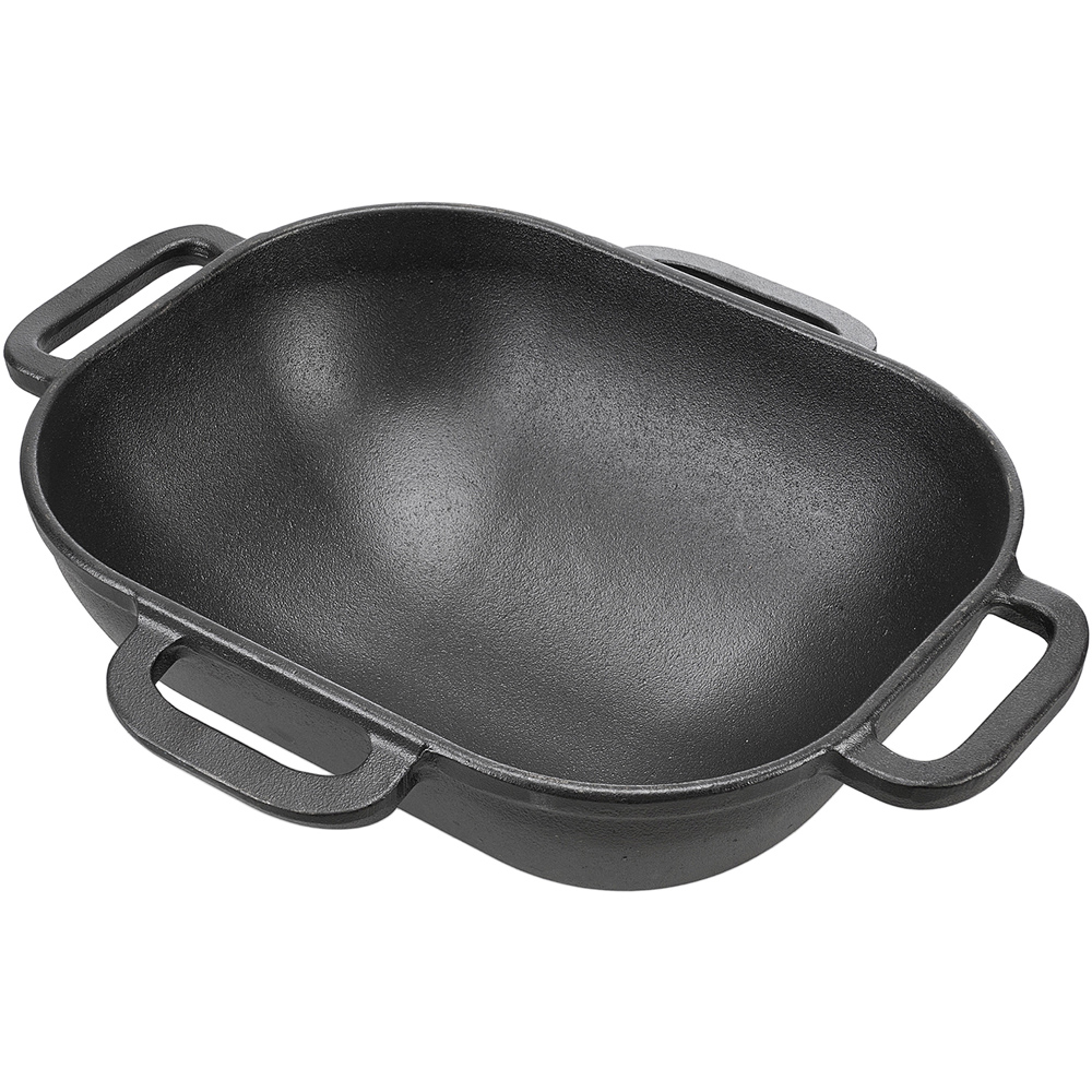 Living and Home 32cm Black Cast Iron Bread Pan with Curved Lid Image 3