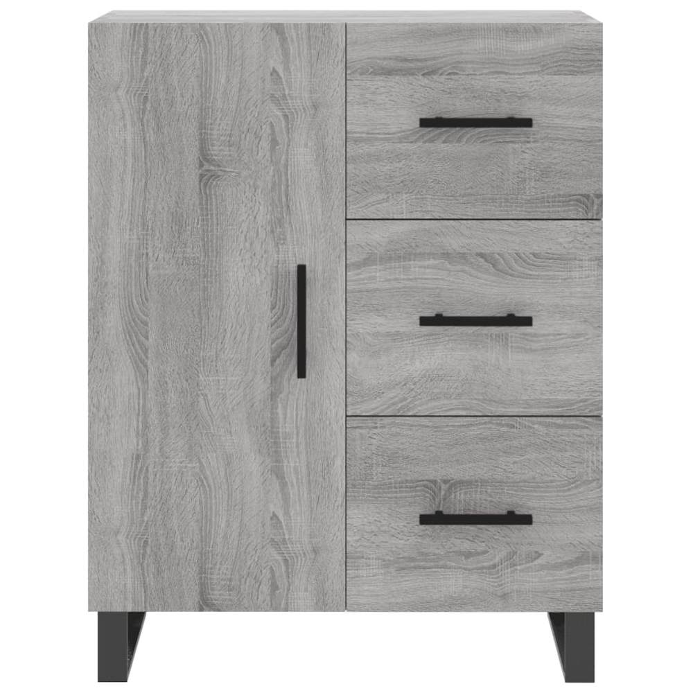 vidaXL Single Door 3 Drawer 3 Shelf Grey Sonoma Highboard Image 8