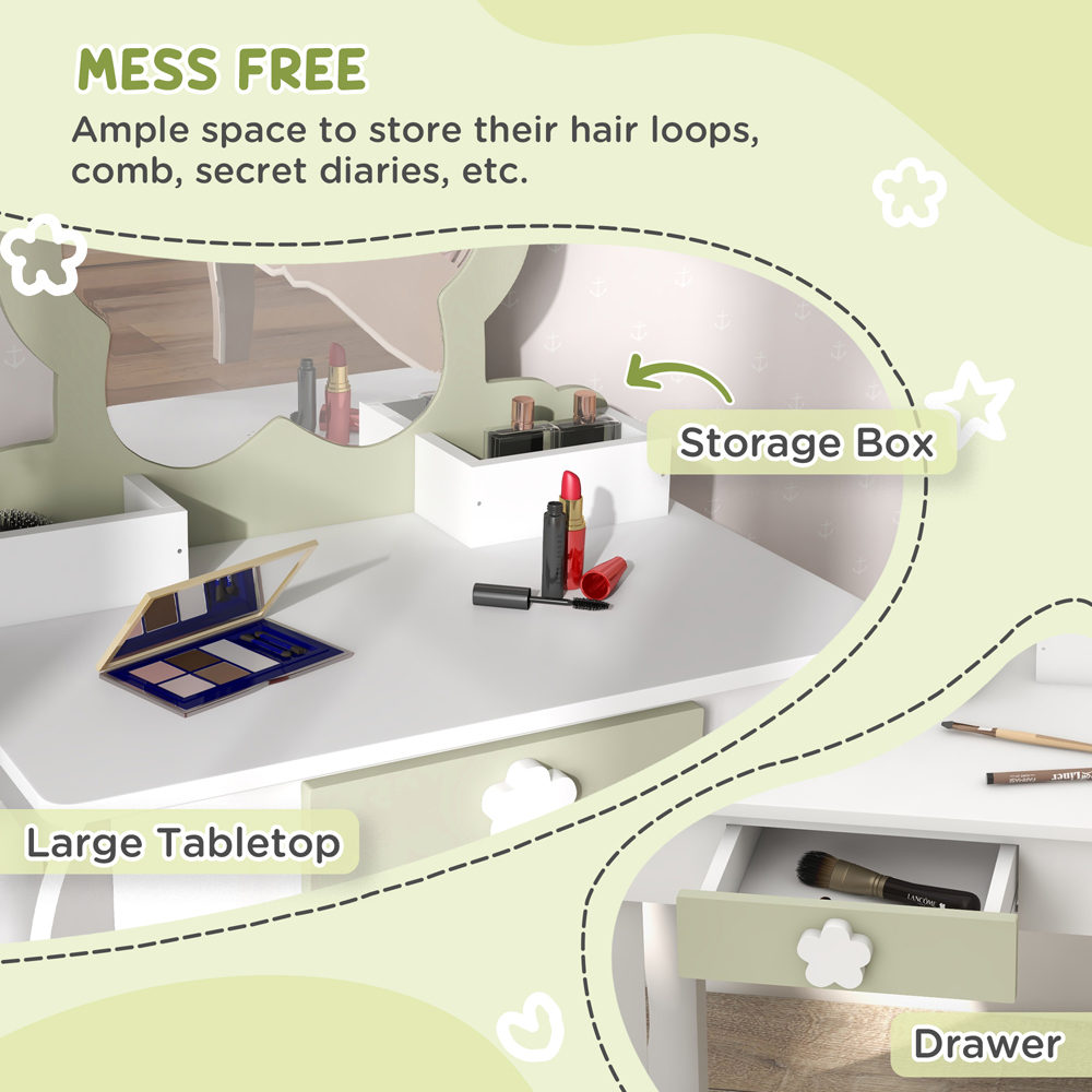 Tommy Toys White Flower Kids Vanity Table Set Image 5