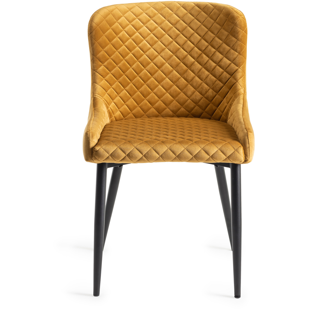Bentley Designs Cezanne Set of 2 Mustard Velvet Dining Chair Image 3
