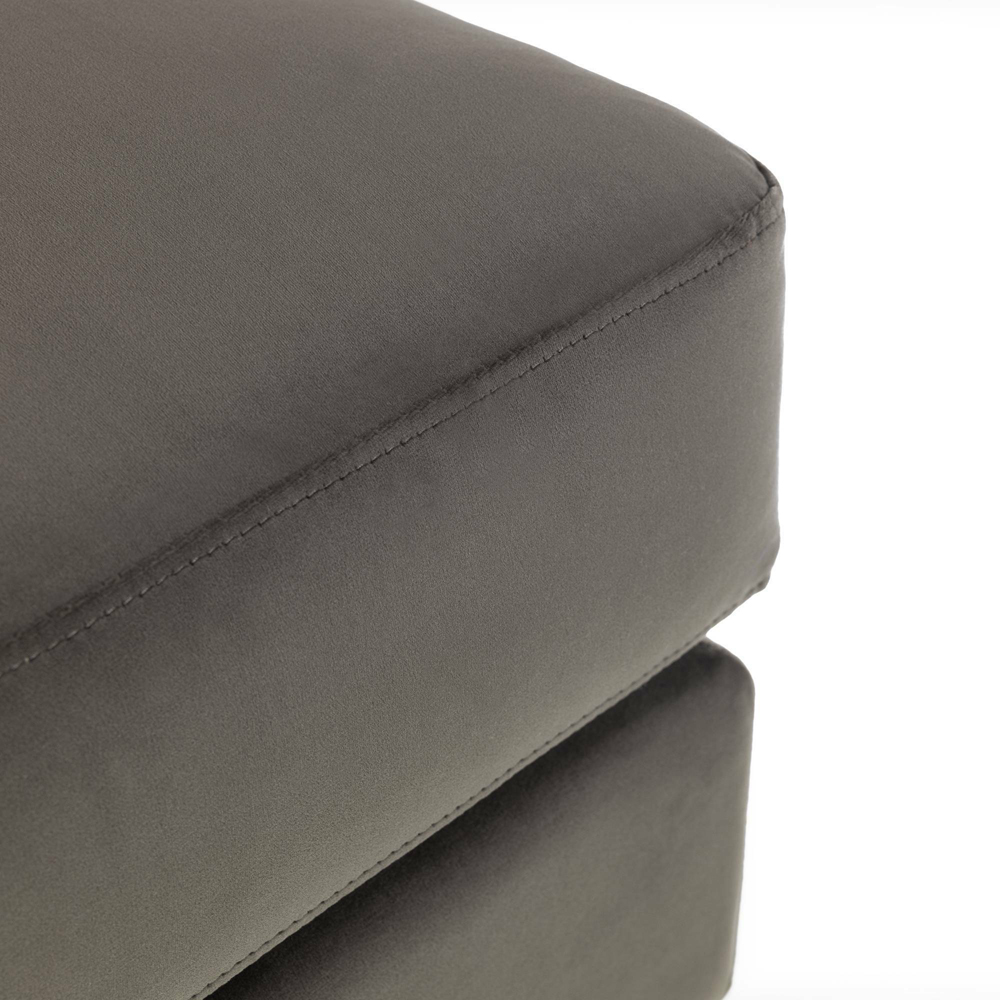 Julian Bowen Hayward Grey Velvet Ottoman Image 4