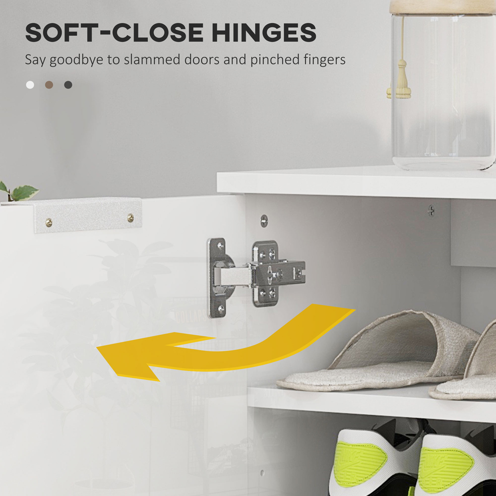 HOMCOM 5 Shelf High Gloss Shoe Storage Cabinet Image 8