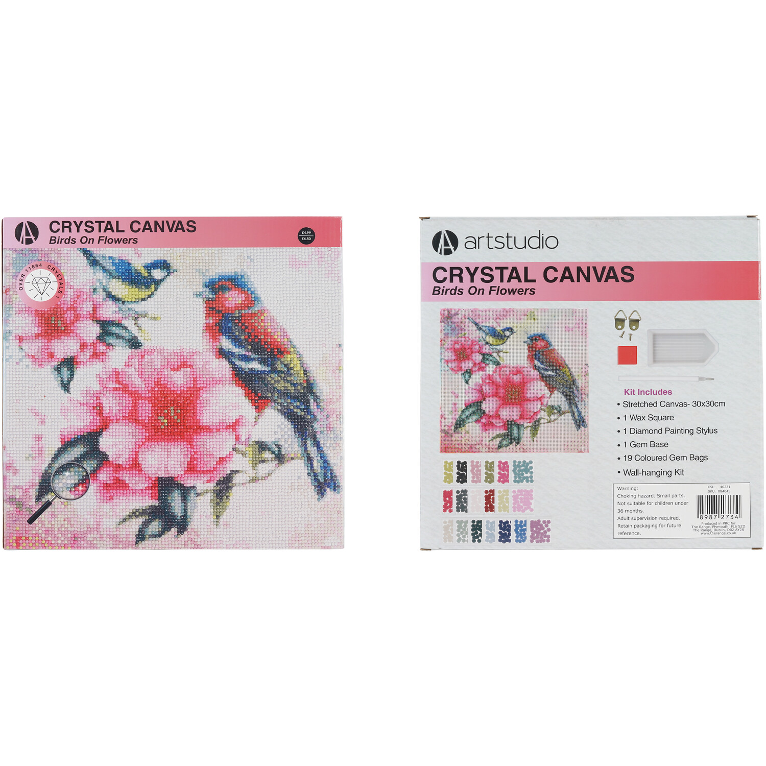 Art StudioCrystal Canvas Peacock or Birds on Flowers Image 2