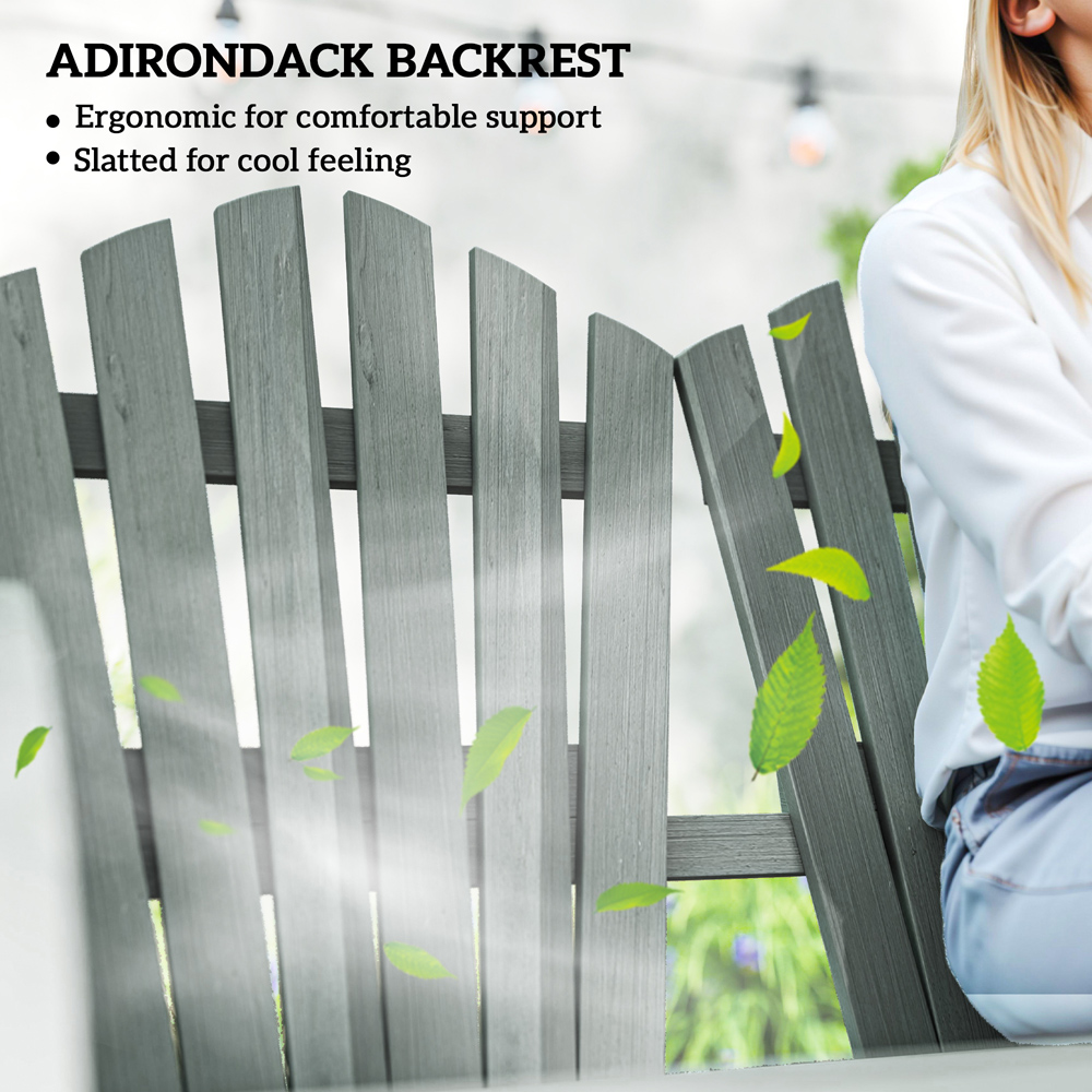 Outsunny 2 Seater Grey Garden Bench with Wheel Shaped Armrests Image 6