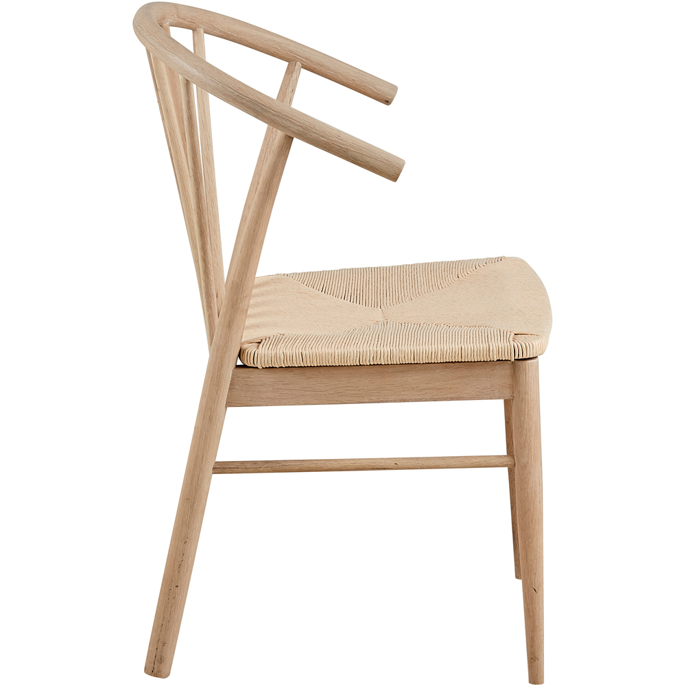 Florence Cassandra Set of 2 White Oak Dining Chairs with Armrest Image 4