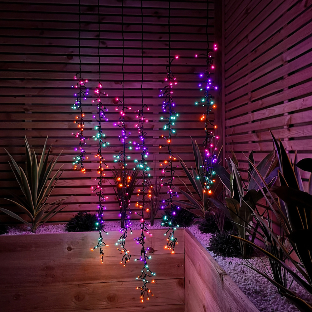Samuel Alexander Rainbow LED Drop Tree Multi Action Christmas Cluster Bright 6 Pack Image 5