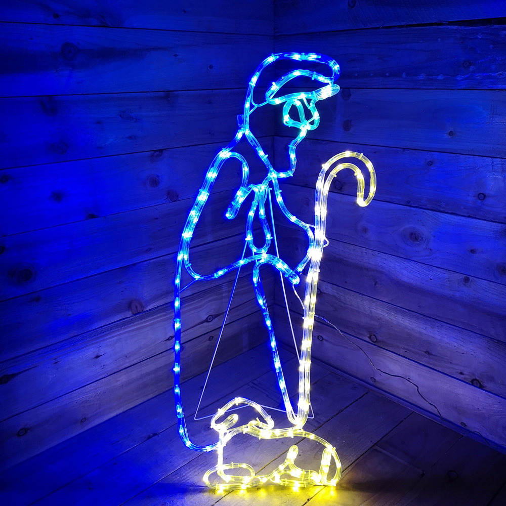 Samuel Alexander Nativity Shepherd with Lamb Silhouette Multicolour LED Rope Light 100cm Image 6