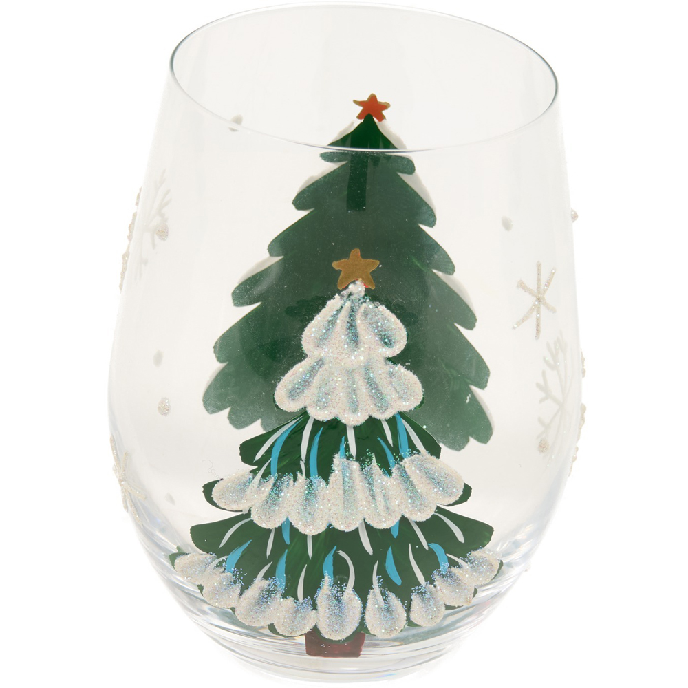 Embossed Paint Christmas Tree Tumbler Glass Image 3