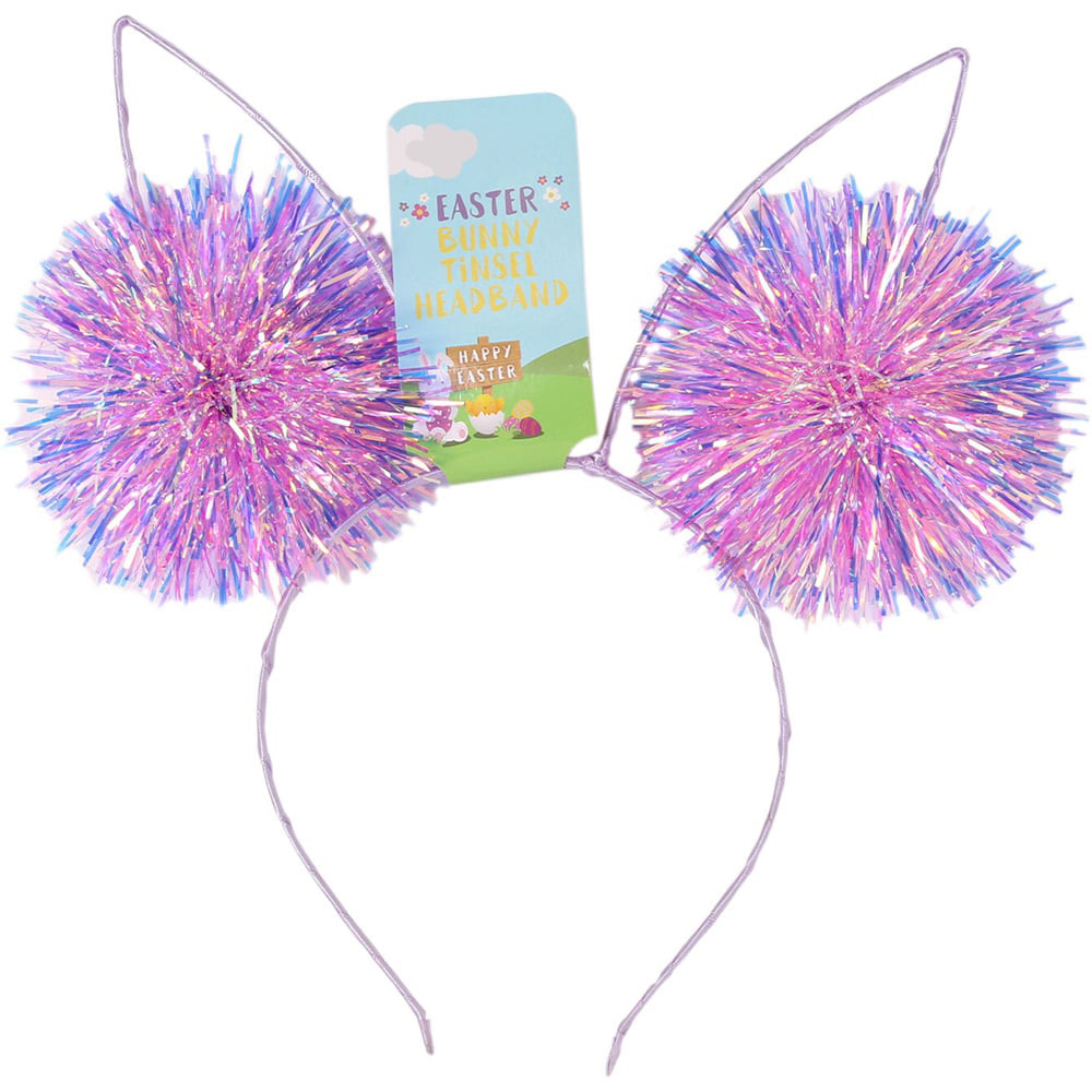 Single Easter Bunny Tinsel Headband in Assorted styles Image 4