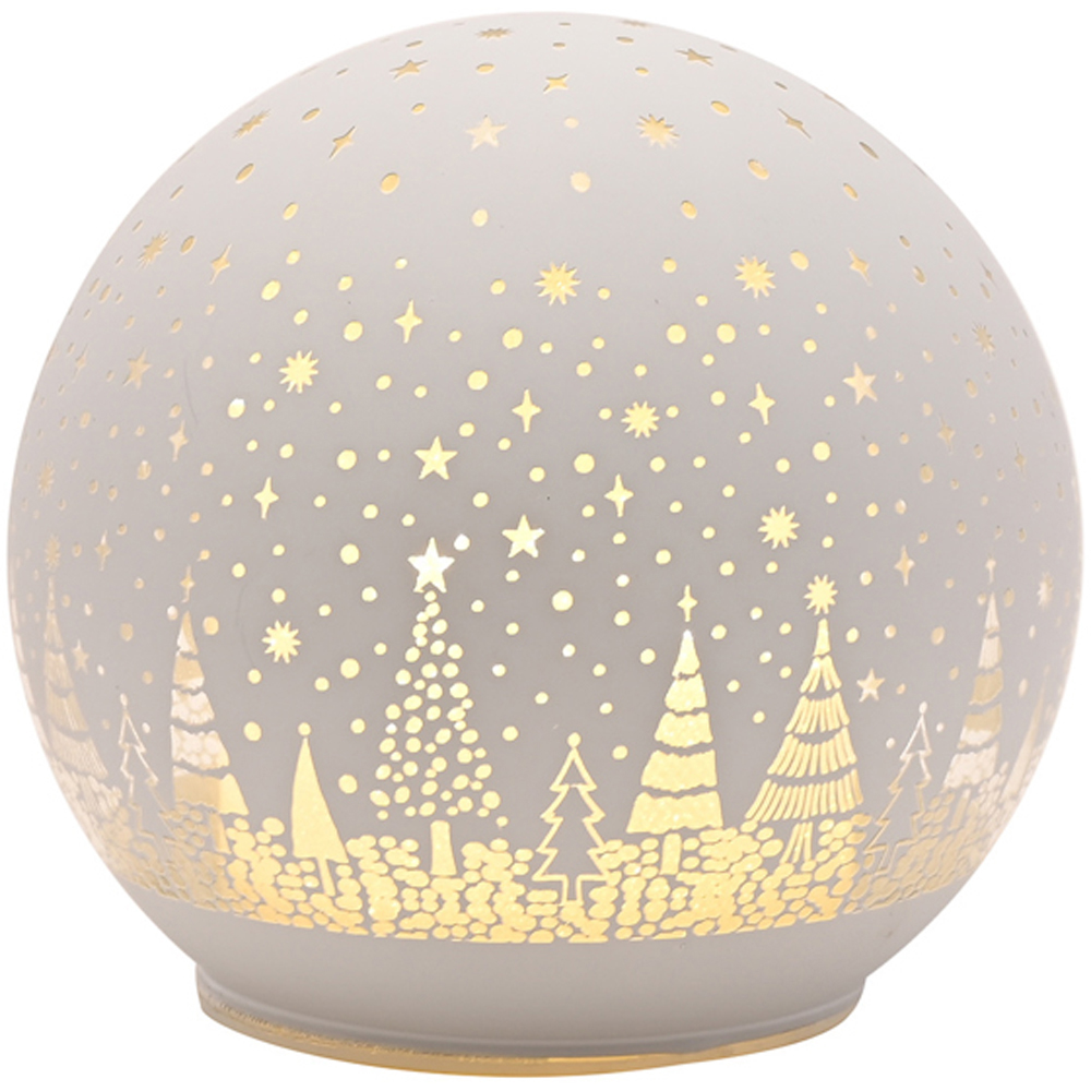 The Seasonal Gift Co. White LED Christmas Trees Glass Ball Decoration Image 2