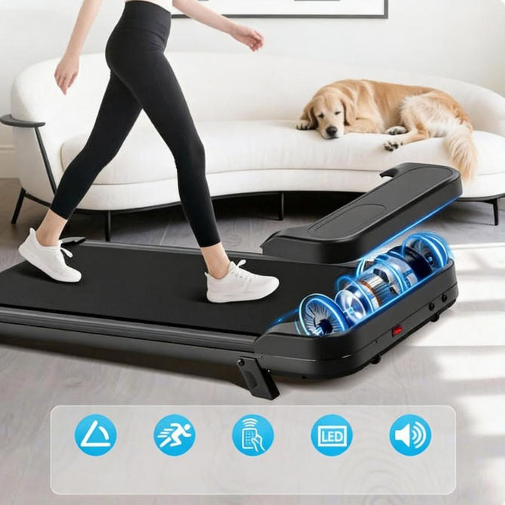 Willowmare Black Portable Treadmill with Remote and LED Display Image 4