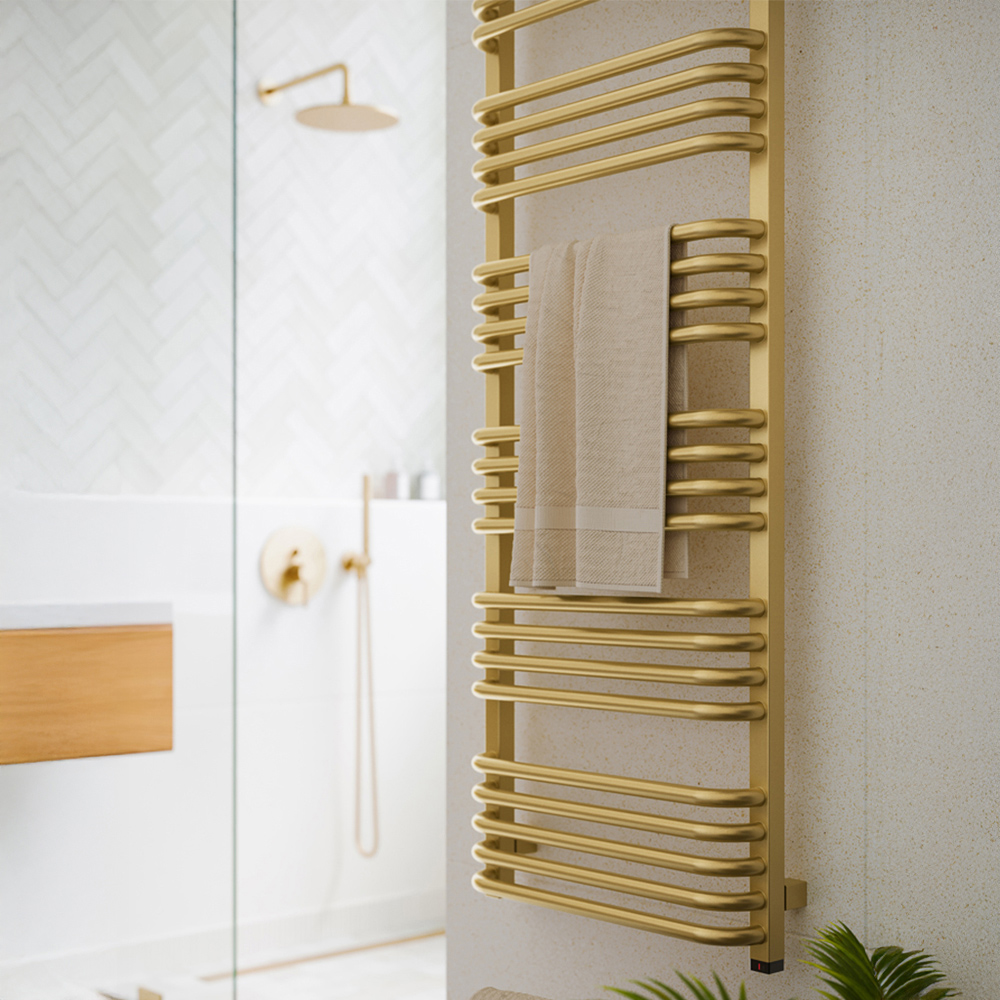 Terma Alex One 2728BTU Brass Electric Towel Rail 1580 x 500mm Image 7