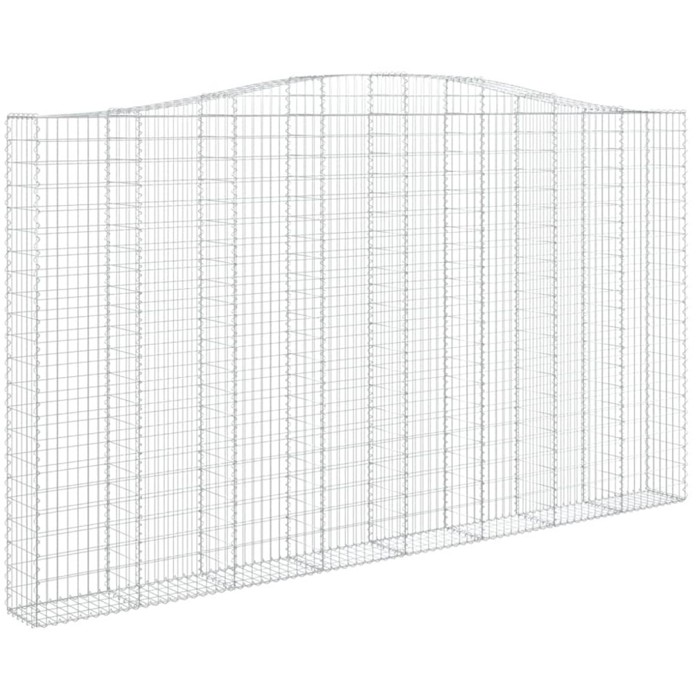 vidaXL Silver Galvanised Iron Arched Gabion Basket 400 x 30 x 220/240cm 6 Pack Image 1