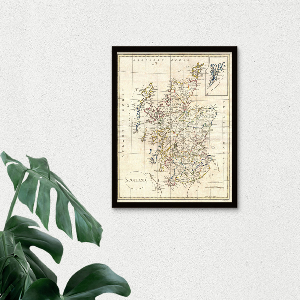 Wee Blue Coo Vintage 1799 Clement Cruttwell Scotland Map Framed Wall Art Print 30 x 41cm Image 3