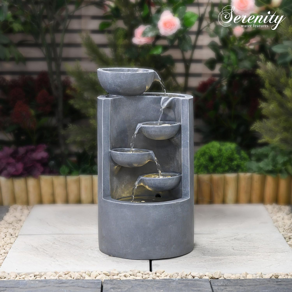 Garden Gear 4 Bowl Cascading LED Water Feature Image 4