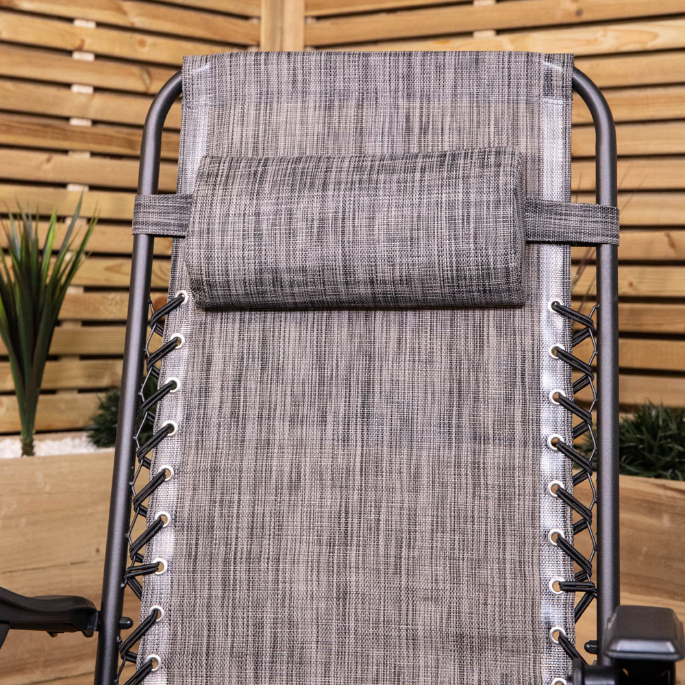 Samuel Alexander Set of 2 Mixed Grey Zero Gravity Garden Relaxer Chair Image 2