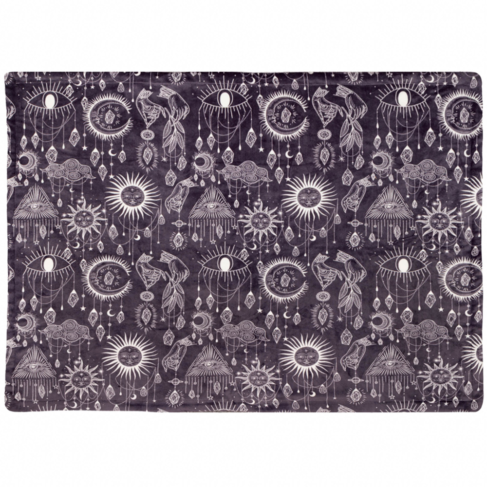 Furn Constellation Printed Charcoal and Cream Sherpa Fleece Throw, 130 x 180cm Image 4
