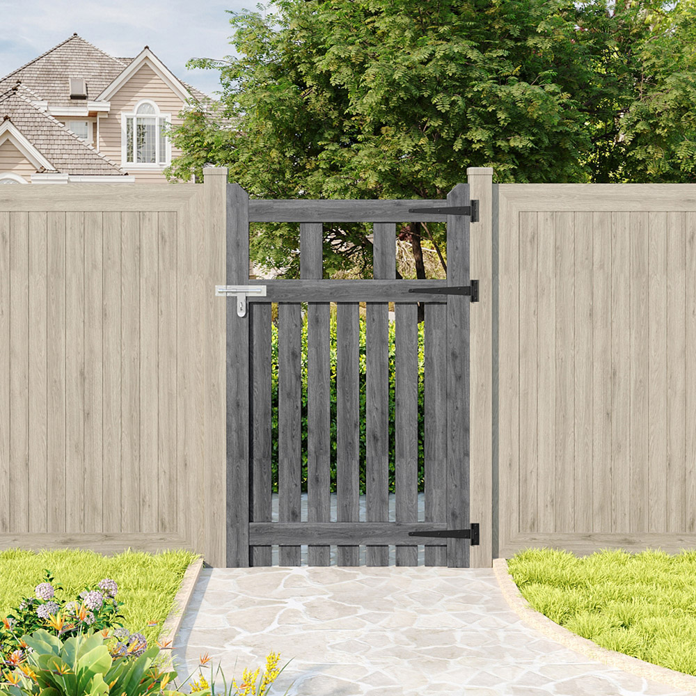 Living and Home Grey Wooden Garden Fence Door 76 x 120cm Image 6